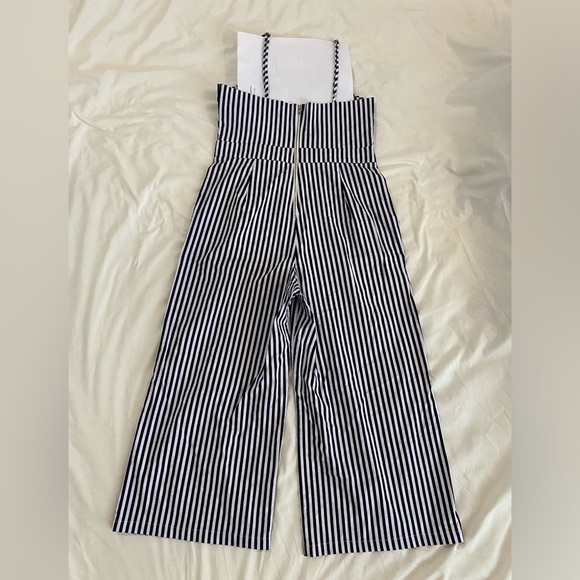 Main Strip women’s romper in vertical stripes  blue and white - Picture 4 of 7